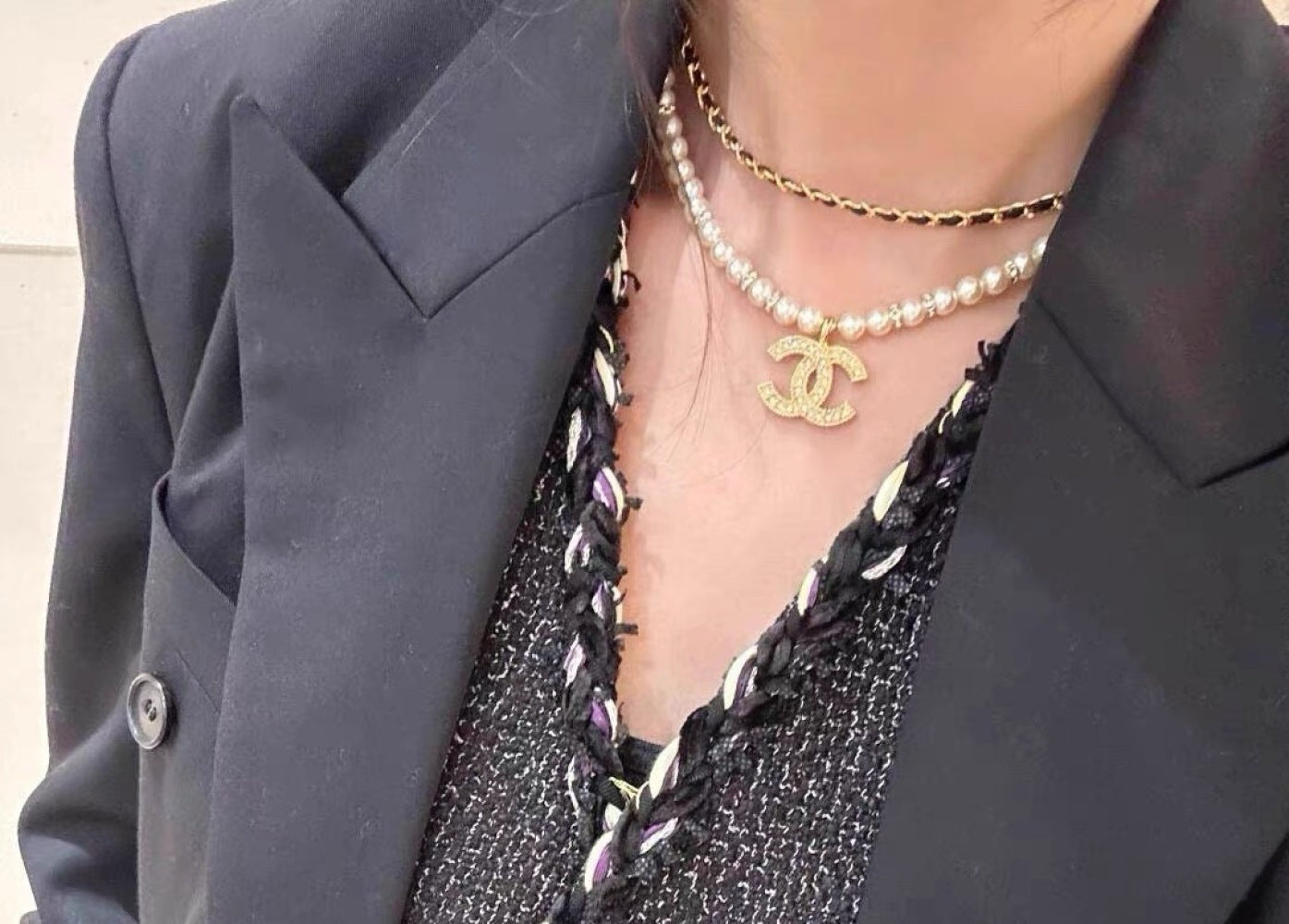 Chanel Pearl Crystal Necklace