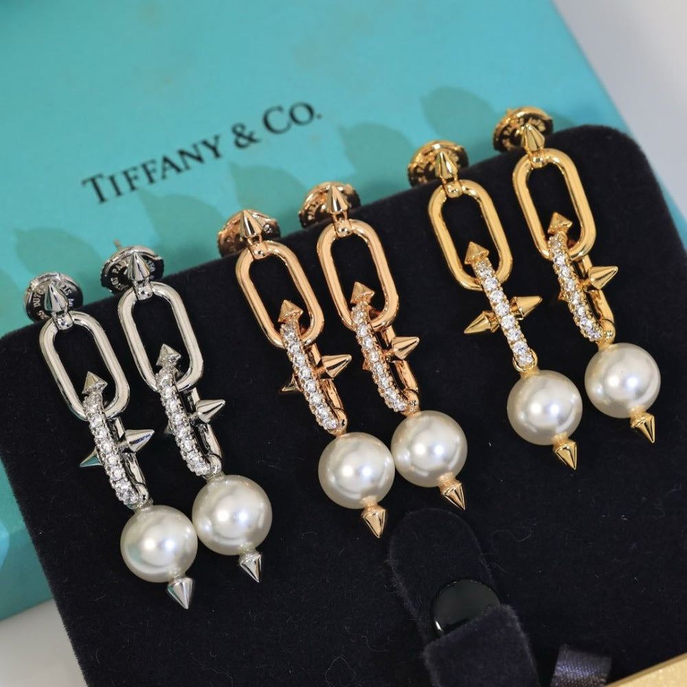 Tiffany & Co. 925 Silver Pearl Earrings