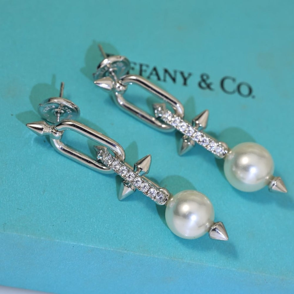 Tiffany & Co. 925 Silver Pearl Earrings