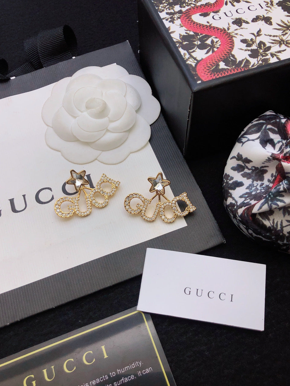 Gucci 925 Silver Brass Earrings