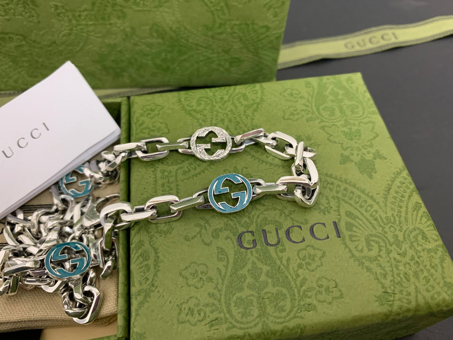 Gucci Enamel Double G Necklace