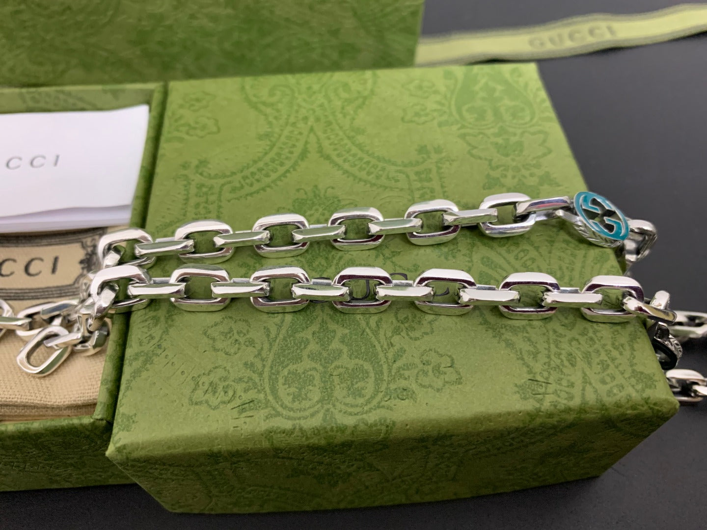 Gucci Enamel Double G Necklace