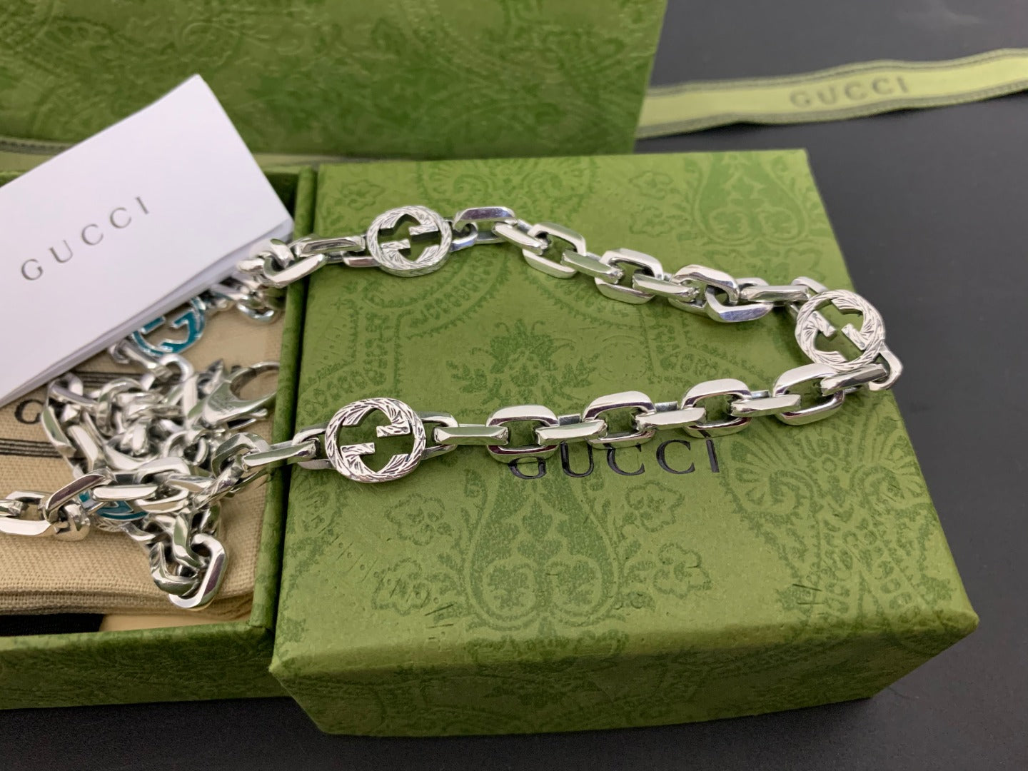 Gucci Enamel Double G Necklace