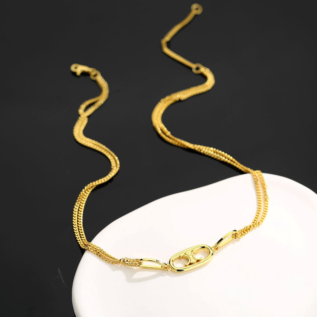 CELINE Brass Triomphe Necklace